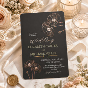 Elegant Neutral Poppies Wedding Minimalist Suite