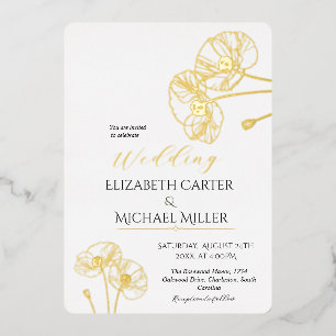 Elegant Neutral Poppies Wedding Minimalist Suite
