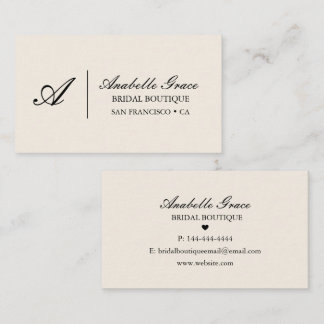 Elegant Neutral Script Bridal Business Card
