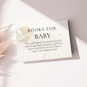 Elegant Neutral Stork Books for Baby Enclosure Card