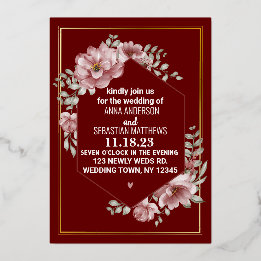 Elegant Neutral Watercolor Floral Wedding   Foil I