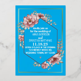 Elegant Neutral Watercolor Floral Wedding   Foil I