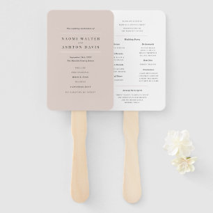 Elegant Neutral Wedding Program Hand Fan