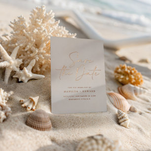 Elegant Neutral Wedding Save The Date Script