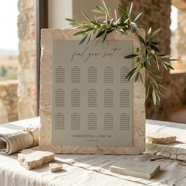 Elegant Neutral Wedding Seating Plan Sign (Creator Uploaded)