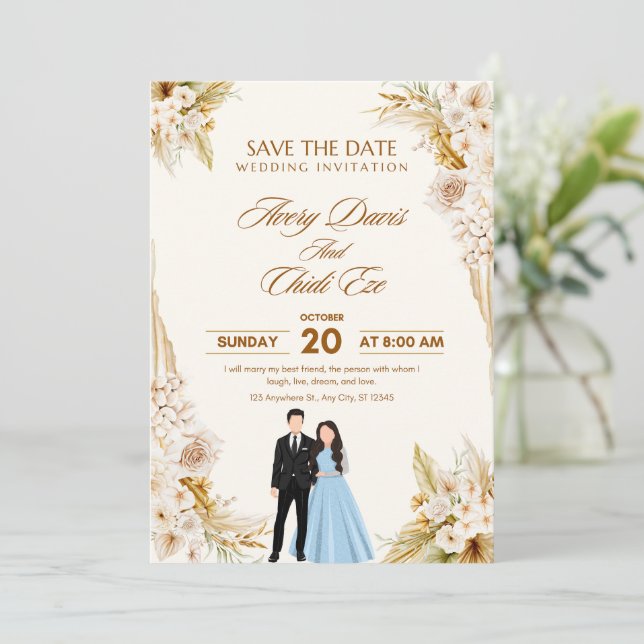 Elegant Neutral Wedding Template (Standing Front)