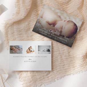 Elegant New Baby Photo Birth Announcement Card