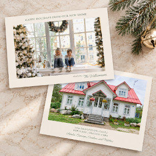 Elegant New Home Address Christmas Photo Sage Holiday Card