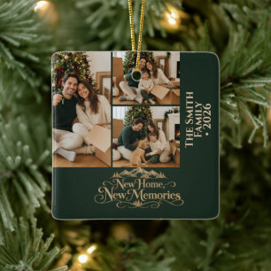 Elegant New Home New Memories Photo Ceramic Ornament