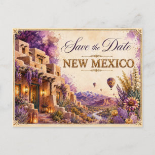 Elegant New Mexico Save the Date Wedding Invite Postcard