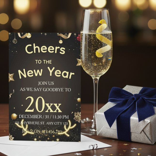 Elegant New Year Party Invitation (Creator Uploaded)