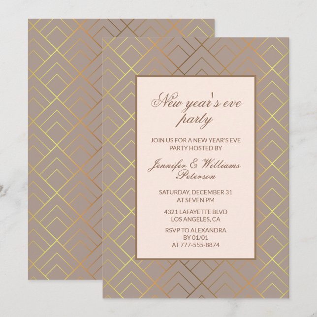 Elegant New year's eve invitation (Front/Back)