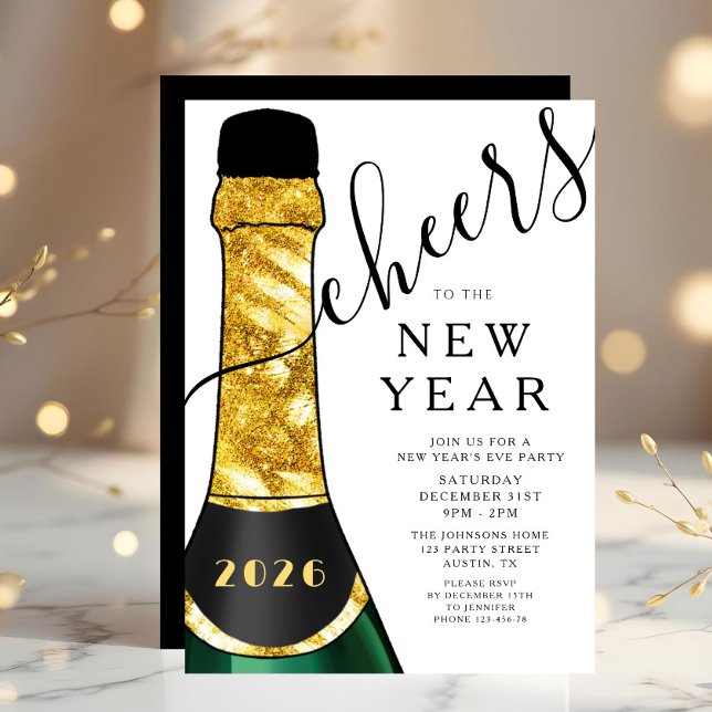 Elegant New Year's Eve Party Invitation (Elegant New Year's Eve Party Invitation)