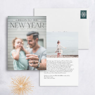 Elegant New Years Full Page Photo Holiday Card