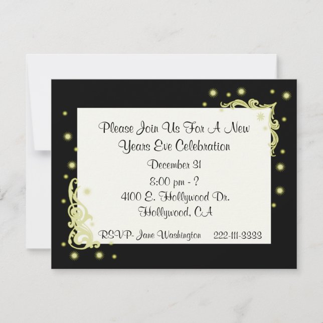 Elegant New Years Party Invitation (Front)