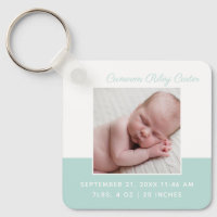 Elegant Newborn Baby Photo Teal Keepsake Gift