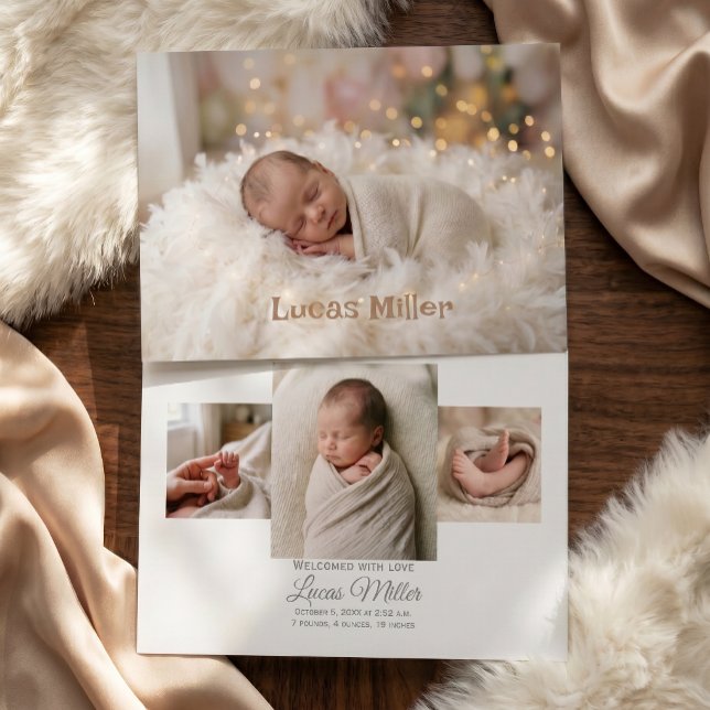 Elegant Newborn Birth Announcement (Creator Uploaded)