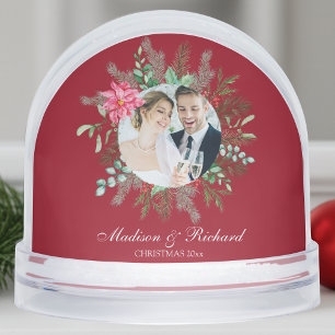 Elegant Newlywed Christmas Snow Globe