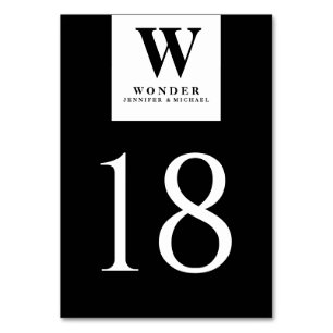Elegant Newlywed Monogram Seating Table Number