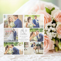 Elegant Newlywed Photo Collage Modern Wedding