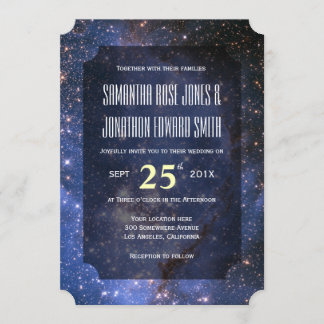Elegant Night Sky / Space Theme Wedding Invitation