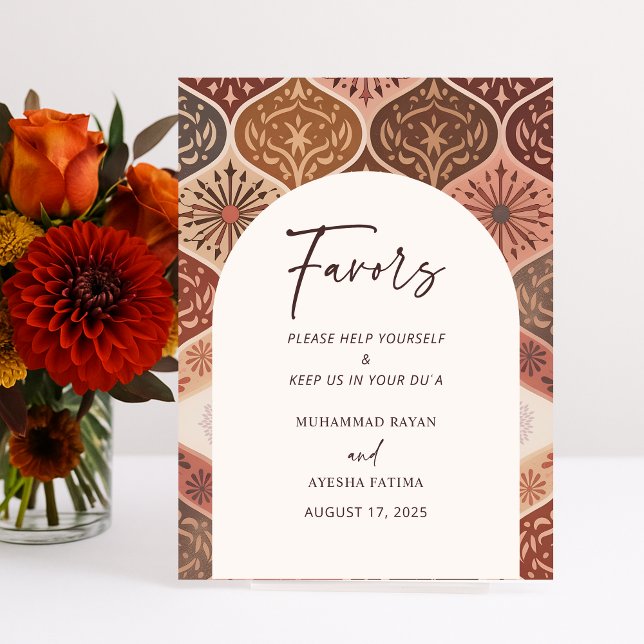 Elegant Nikkah Arabic Islamic Wedding Favours Sign (Elegant Nikkah Arabic Islamic Wedding Favors Sign
)