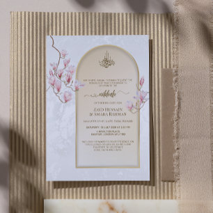 Elegant Nikkah Wedding Invitation   Magnolias