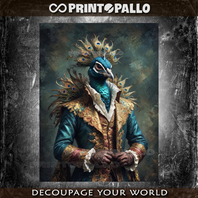 Elegant Noble royal Renaissance prince peacock Tissue Paper (Creator Uploaded)