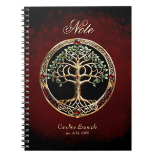 Elegant noble tree of life with celtic knot. notebook