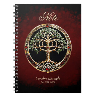 Elegant noble tree of life with celtic knot. notebook