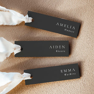 Elegant Noir Wedding Name Place Cards