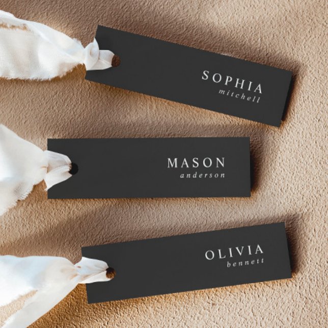 Elegant Noir Wedding Name Place Cards (Creator Uploaded)