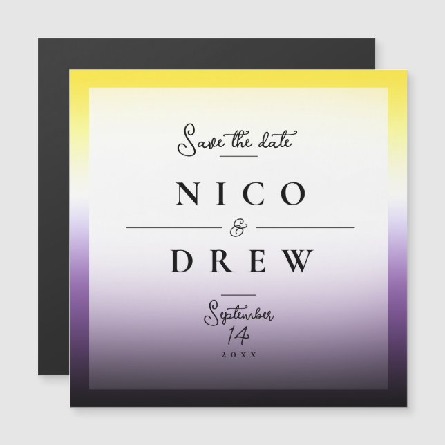 Elegant Nonbinary Pride Wedding  (Front/Back)