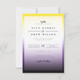 Elegant Nonbinary Pride Wedding  Invitation