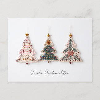 Elegant Nordic Style Christmas trees Postcard