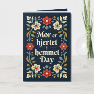 Elegant Norwegian Rosemaling Mother’s Day Card