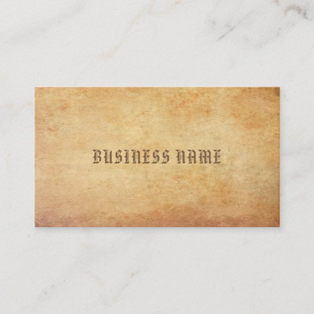 Elegant Nostalgic Old Paper Look Sophisticated Business Card (Front)