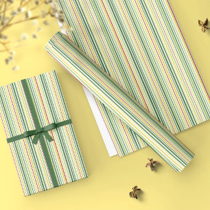 Elegant Nostalgic Retro Stripes Wrapping Paper