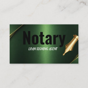 Elegant Notary Public Green Gradient Business Card