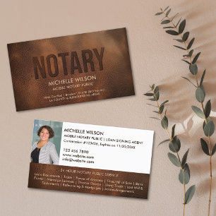 Elegant Notary Public Loan Signing Agent Photo Business Card