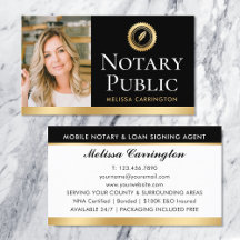Elegant Notary Public Photo Gold Black