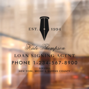 Elegant Notary Public Signing Agent Black Logo