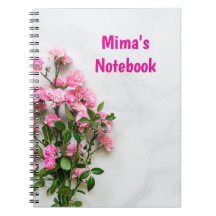 Elegant notebook with pink personalised first name