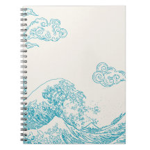 Elegant notebook with sleek marine esthetic