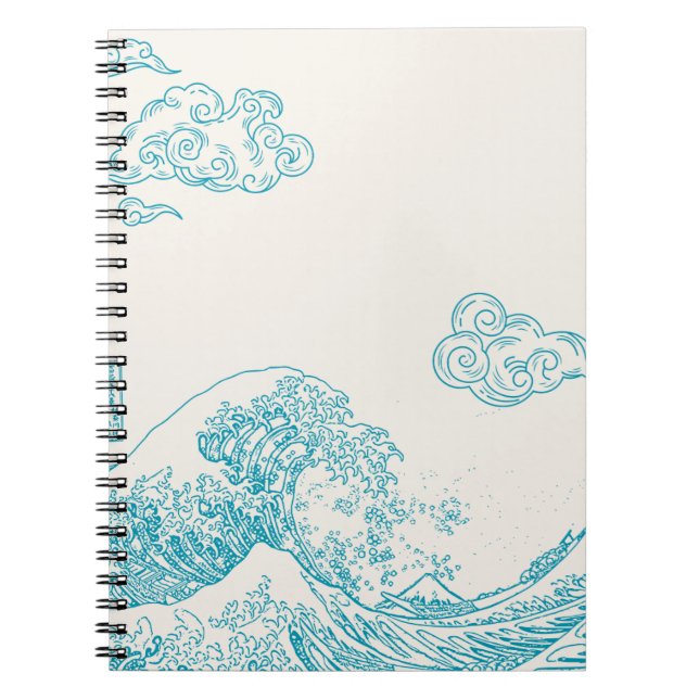 Elegant notebook with sleek marine esthetic (Front)