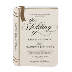 Elegant Novel Book Fairytale Wedding Invitation Magnet