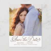 Elegant Nuptial Save The Date Postcard