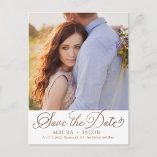 Elegant Nuptial Save The Date Postcard