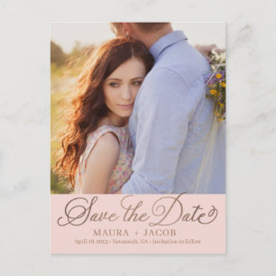 Elegant Nuptial Save The Date Postcard
