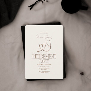 Elegant nurse doctor retirement party invitation